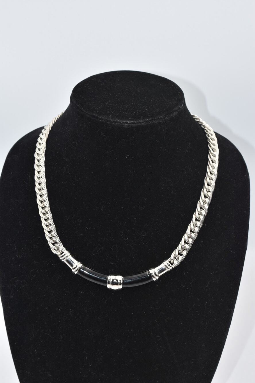 MONET Vintage Enamel Art Deco Choker Collar Statement Necklace